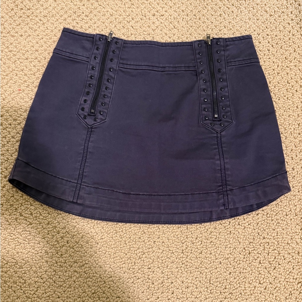 Free People Dark Blue Mini Skirt